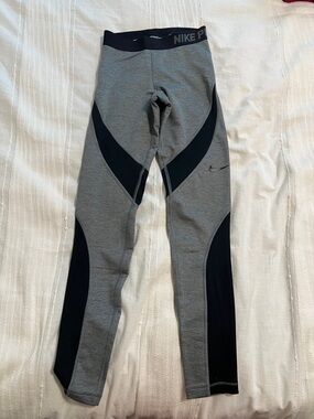 Nike Gray and Black Compression Leggings